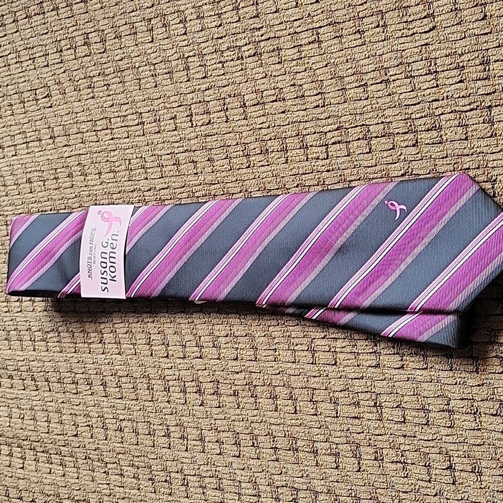 Knots for Hope black & pink tie for Susan G Komen breast cancer research.